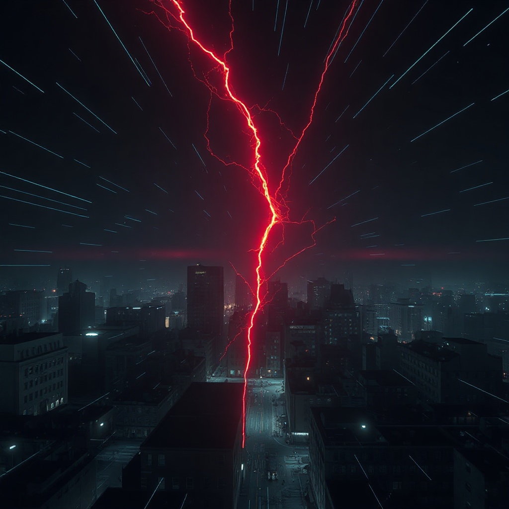 Temporal anomaly over a cityscape