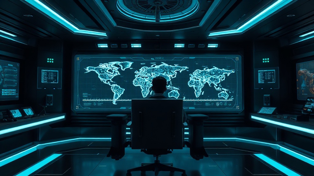 Time Bureau command room overlooking the timeline